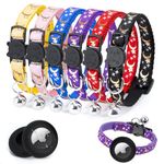 Airtag Cat Collar with Bell, Cat Collars with Quick Release, Reflective, Adjustable, Suitable for All House Cats, Puppies, Accessories (8 Packs)