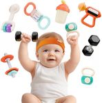 iPlay, iLearn Baby Rattle Teether Toy, Infant Gym Rattles Set for 3-6 Month, Newborn Teething Shake Spin Rattle, Carseat Stroller Toy Babies 6-12 First Shower Gift 4 5 8 9 10 18 Month Toddler Boy Girl