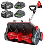 40V Brushless Electric Snow Shovel with Wheels, 16.5 Inch Cordless Snow Blower with 5.0 Ah Batteries and Charger, Powerful Snow Thrower LED and Directional Plate for Patio, Driveway, Steps, Sidewalk