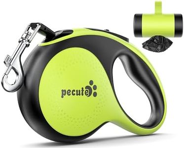 Pecute Retractable 26 ft Dog Leash with Poop Bag Holder, Walking Dog Leash with Strong Nylon Tape, One-Button Control, 360° Tangle-Free Sturdy Long Dog Leash for Medium Large Dogs Up to 110lbs