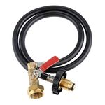 Hooshing Propane Refill Hose Adapter POL Type 1LB Propane Refill Adapter Hose 350PSI High Pressure Camping Grill 39" Extension Hose with 1LB Tank Bottle Adapter Connection with ON/Off Control Valve