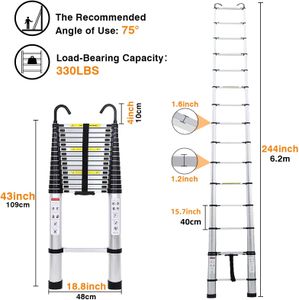 20FT Aluminum Telescoping Ladder – Lightweight Extendable Multi-Purpose