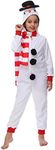 Wizland Kids Snowman Onesie One Piece Snowman Costume Unisex Christmas Costume Winter Fleece One-Piece Snowman 8-10