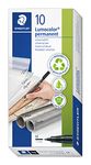 STAEDTLER 317-9 Lumocolor Permanent Pen, Medium Line Width, 1.0mm - Black (Box of 10)