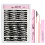 Lash Extension Kit 300 Pcs Lash Clusters Kit Lash Bond and Seal Waterproof DIY Lash Extension Kit Lash Tweezers Eyelash Brush Lash Remover Eyelash Extension Kit (Set 40D-0.07D-8-15Mix)