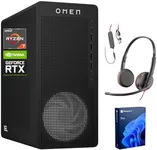 HP OMEN 16LPro Business Gaming Desktop,AMD Ryzen 7 8700F(Beats Intel i7-14700F),NVIDIA RTX 5060,32GB DDR5 RAM,1TB SSD,W11P, Wi-Fi 6,Music Production Workstation,Bundle with Poly C3225 Stereo Headset
