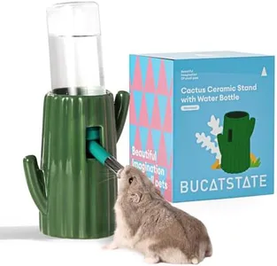 BUCATSTATE Cactus Ceramic Leakproof Hamster Water Bottle Guinea Pig Water Bottles Rabbit Water Bottle with Holder Water Feeder for Small Animals (Green)