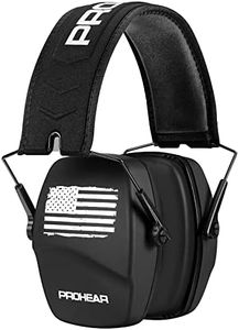 PROHEAR 016 Ear Protection Safety Earmuffs for Shooting, NRR 26dB Noise Reduction Slim Passive Hearing Protector with Low-Profile Earcups, Compact Foldable for Gun Range, Mowing (Patriot)