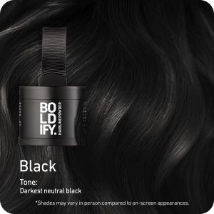 BOLDIFY Hairline Powder Black – Root Touch Up for Thinning Hair