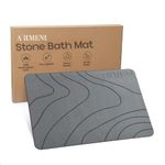 The Artment your artistic apartment Rubber TerraDry Stone Bathroom Diatomaceous Earth Shower Mat, Non-Slip Super Absorbent Quick Drying Bathroom Mat | Natural, Easy to Clean(35 X 45 CM)Rectangular