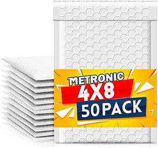 Metronic Bubble Mailers 4x8" 50 Pack, White Bubble Mailers, Self-Seal Shipping Bags, Padded Envelopes, Bubble Polymailers for Shipping, Mailing, Packaging for Business, Bubble Mailers Usable Size 4x7
