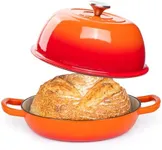 Enamelled Cast Iron Dutch Oven Pot – Dutch Oven For Sourdough Bread Baking – Cast Iron Bread Pot – Orange, 6 Quarts, 22cm – by Nuovva