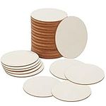 Belle Vous 50 Pack Wooden Unfinished Round Circles - 10cm/4 Inches with 2mm Thickness - Plain Natural Blank Wood Discs Slices Cutouts for Crafts, Coasters, Home Decorations and Ornaments