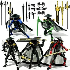 Dumwick Titan 13 Robot Action Figure,Lucky Robot 13 Action Figure,3D Printed with Multiple Accessories,Multi Articular Action Figures for Desktop Decorations (5pcs)