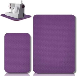 Drydiet 2 Pcs Sewing Machine Muffling Mat Pedal Mat Sewing Machine Mat Reduce Vibrations Noise No Slip Rubber Sewing Machine Accessories for Quilting Embroidery (Pink Purple,15" x 20" and 9" x 14")