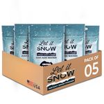Let it Snow Instant Fake Snow Powder - Made in the USA, Safe & Easy to Use Artificial Snow for Slime, Holiday Decorations, Photography & Sensory Play, 5 Packs, Makes 5 Gallons