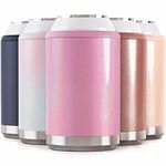 Maars Standard Can Cooler for Beer & Soda | Stainless Steel 12oz Beverage Sleeve, Double Wall Vacuum Insulated Drink Holder - Pink Magic, 4 Pack