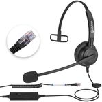 Arama Yealink Headset with Microphone Noise Cancelling, RJ9 Telephone Headsets for Office Phones Compatible with Yealink T20P T21P T26P T23G T46G T48G T42S T46S Avaya 1608 9608 9611 Grandstream Phones