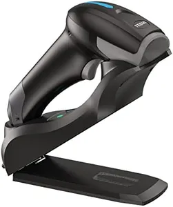 TEEMI 1D 2D Bluetooth Barcode Scanner with Intelligent USB Cradle Wall Mounted, Auto Activate Omni-Directional Hands-Free Scanning, Wireless Charging and Bluetooth 5.0 Technology (Black)