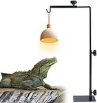 Patioer Reptile Lamp Stand Pet Lamp Bracket Adjustable Metal Floor Light Lamp Holder Lamp Support for Reptile Succulent Plants Glass Terrarium Heating Light, Small Size