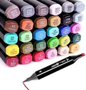 Aoriyar 48 Colors Alcohol Markers Set, Dual Tips Blender Art Markers Alcohol Based Marker for Adult Coloring Drawing Underlining Card Making, Artist Supplies Permanent Markers Pen Kids Gifts