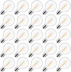 FUTIME Plastic C7/G40 Replacement LED Light Bulbs - 0.6W Equivalent to 7W Incandescent Bulbs 2200K, E12 Screw Base Shatterproof & Waterproof LED Globe Light Bulbs for Outdoor String Lights (25 Pack)