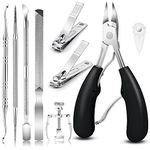 JTIEO Ingrown Toenail Tool (9PCS) Ingrown Toenail Treatment Pedicure Tools Toenail Clippers Professional Tool Set for Ingrown & Thick Nail Stainless Steel Ingrown Toenail Tool