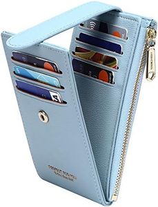 Badiya RFID Card Holder Wallet for Women Slim Wallets Bifold Multi Card Case Zipper Coin Purse