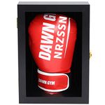 NRZSSN Boxing Glove Display Case Wall Mount Lockable Full Size pro UV Protected Clear Acrylic Holder Box for Baseball Boxing Signed Glove (Black - Single Glove)