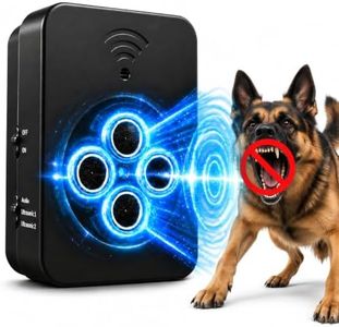 Dog Bark Deterrent Device, 4-Emitter No-Shock Dog Trainer with Automatic Detection, 3 Modes, 50 FT Remote Control, 10–30kHz,Indoor & Outdoor Behavior Training Tool for Small Medium Large Dogs