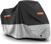 Favoto Motorbike Cover Waterproof Outdoor Motorcycle Cover All Season Protection Rain UV Dust Protective Motorcycle Garage Cover Winter-proof with 1 Windproof Buckles Lock Hole (96.5 x 41 x 49.2 Inch)