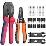 Proster Solar Crimping Tools for 2.5/4.0/6.0mm² - Solar Panel PV Cable Wire Stripper and Cutter 10 Pairs of Male Female Connector 1 Pair of Solar Connector Assembly Tool Spanner