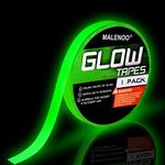 MALENOO Glow in The Dark Tape 0.5 Inch x 16 ft Green Fluorescent Spike Sticker Continuous Luminous Tapes for Easter Theater Stage Party Wall Step Emergency Exit 8-10 Hours