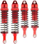 ADORLY 4Pcs Aluminum Rc Shocks For 1/10 ECX Rc Ecx Amp Mt, Ecx Amp,Ecx Torment,ECX Rukus Upgrades Parts Shocks Red