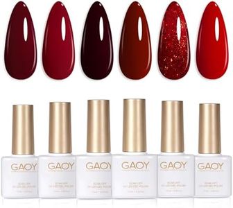 GAOY Burgundy Red Gel Nail Polish Set for Christmas Nails 6 Colors Including Dark Red Cherry Wine Red Gel Polish Kit U V LED Soak Off Nail Polish Home DIY Manicure Nail Salon Varnish