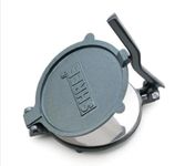 WRIZTI 7.5 inch Cast Iron Manual Puri Maker | Empanadas & Pathiri Press | Dough Press Machine with Stainless Steel Inner Surface (Silver and Black, 7.5 INCH) (A55B55)
