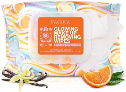 Pacifica Makeup Remover Face Wipes - Daily Facial Cleansing & Exfoliating Towelettes - Biodegradable - Organic - w/ Gycolic Acid - Clean Beauty Vegan & Cruelty-Free Dermatologist Tested 30 Count