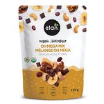 Elan Organic Oh Mega Mix, 135g, Vegan Dark Chocolate, Dried Fruits (Cranberries & Banana Chips), Nuts (Chia Walnuts & Roasted Cashews), Non-GMO, Gluten-Free, Vegan, Guilt-Free Snacks