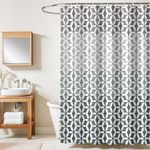 HOMETHREADS Embrace Luxury with Our 6-Feet Long Premium Polyester Shower Curtain with 12 Hooks for a Lavish Bathroom Ambiance | Stylish, Splendid, and Perfectly Sized (180x200cm, Four_Shade)