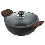 Vinod Legacy Pre Seasoned Cast Iron Kadai with Glass Lid - 3.3 Litre, 24 cm | Naturally Non Stick Kadhai for Cooking | 100% Pure | Toxin Free | Safety Sleeve | Rust Proof