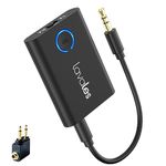 Lavales Bluetooth Transmitter Aux Bluetooth 5.3 Audio Adapter for Airplane TV to Wireless Headphones, 3.5mm Audio Jack Adaptor Support Duel Link, aptX-Low Latency/HD/Adaptive