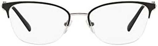 VO4095B Rectangular Metal Eyeglass Frames, Black/Silver/Demo Lens, 53mm