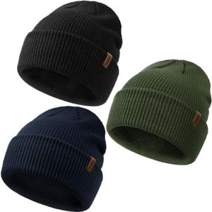 Bebila Baby Beanie Toddler Infant Winter Hats Knit Warm Caps for Boys Girls (US, Age, 3 Years, 8 Years, Green+ Blue+Black)