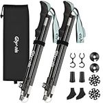 Glymnis Hiking Trekking Poles Collapsible Walking Poles, Lightweight Folding Walking Sticks, Adjustable Quick Flip-Lock Hiking Sticks for Men Women (Blue Lake)