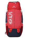 HIGH ALPS Travel Backpack For Hiking And Trekking Rucksack With Rain Cover 65L (Red) - Waterproof Lightweight Multipurpose Heavy Duty Comfortable Adjustable Durable Large Capacity Camping Mountain Climbing Outdoor Activities