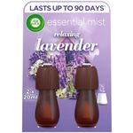 Air Wick Essential Mist Twin Refills, Relaxing Lavender, Pack 1 x 20ml, Natural Essential Oils, Last up to 90 days, Air freshener