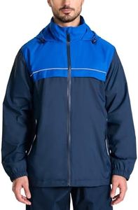 SWISSWELL Mens Rain Jacket Waterproof Windbreaker Hidden Hooded Lightweight Breathable Rain Coat for Golf Hiking Cycling