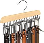 Resovo Belt Hanger for Closet, Sturdy Wood Rack Closet Accessories with 14 Hooks Organizer Organizers and Storage Max 42 Belts-Wood 1 Pack (GEHK033AO)