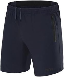 TCA Short de Sport ou de Running Léger Elite Tech pour Homme Short avec Poches Zippées - Bleu Foncé, M