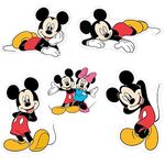 Pretty Ur Party Mickey Mouse Theme Paper Cutouts for Birthday Parties, Mickey Mouse Party Supplies décor, Birthday Party Decoration Cut-Outs (10 pcs)